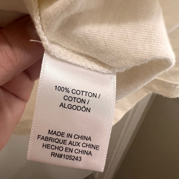 Bobeau Cream Peplum Top 100% Cotton Soft Casual Flowy Blouse 1X - Picture 5 of 5